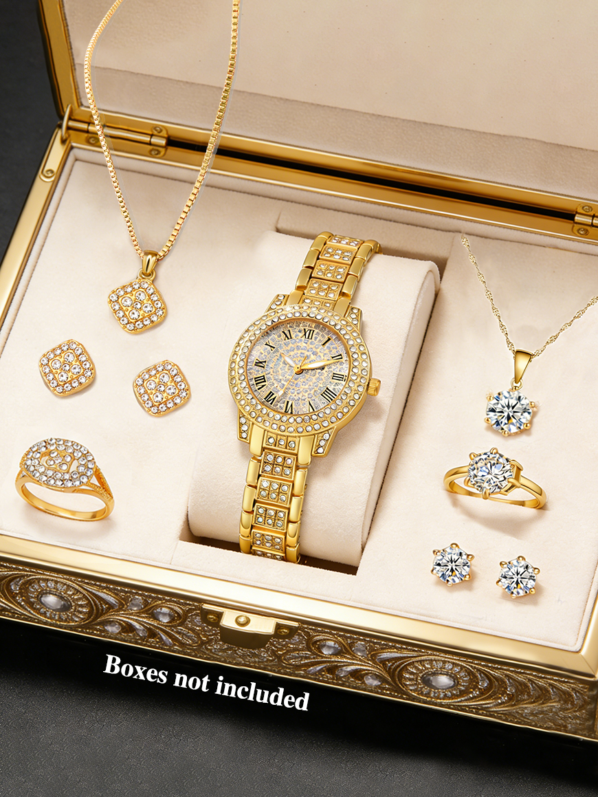 Jewelry Box Watches Bracelets - Fashionable round Ladies Quartz Watch And