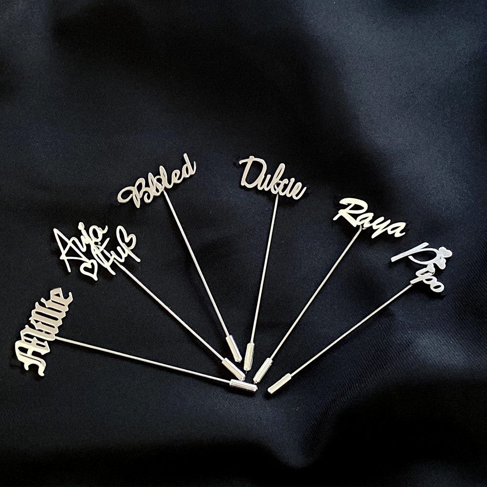 Vintage Brooch Pin - Personalized Men Lapel Pin Custom Name