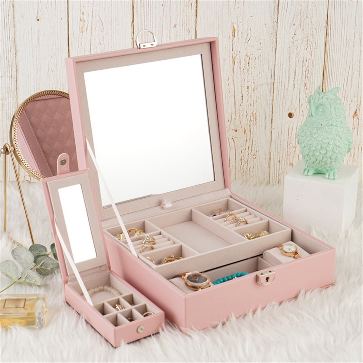 The Jewelry & Watches - ABQR Girly Pink Jewelry Box Jewelry