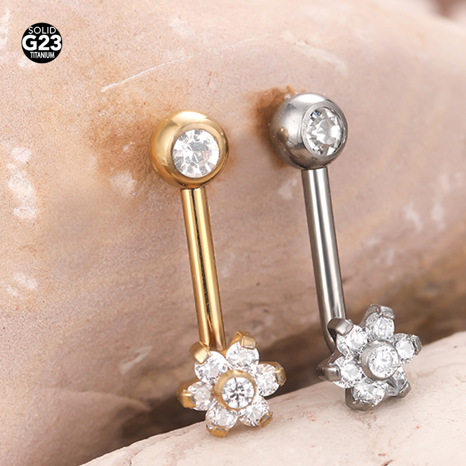 Christina Jewelry & Watches Marguerite Ørestik Forgyldt Sølv - 1Pc G23 Titanium Crystal Flower Christina