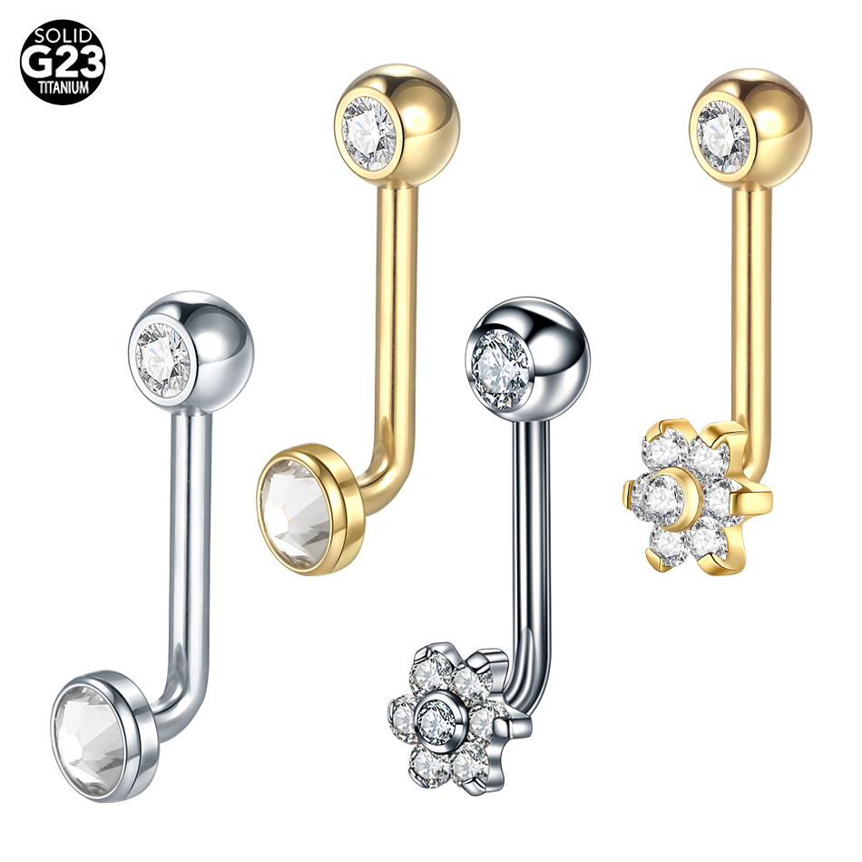 Christina Jewelry & Watches Marguerite Ørestik Forgyldt Sølv - 1PC Titanium Christina Vertical Hood Piercings