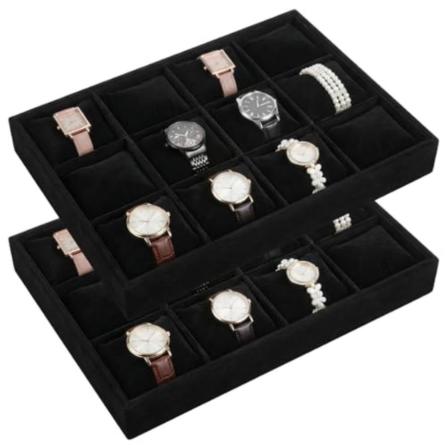 Jewelry Box Watches Bracelets - 2 PCS Watch Tray, 12 Grid