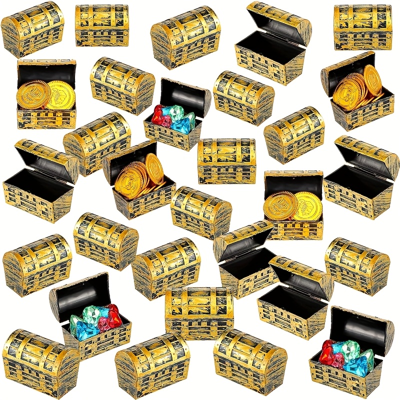 The Jewelry & Watches - 24/50pcs Halloween Pirate Treasure Chests Plastic