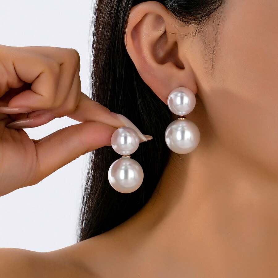 Pearl Stud Earrings - New Fashion Large Pearl Stud Earrings