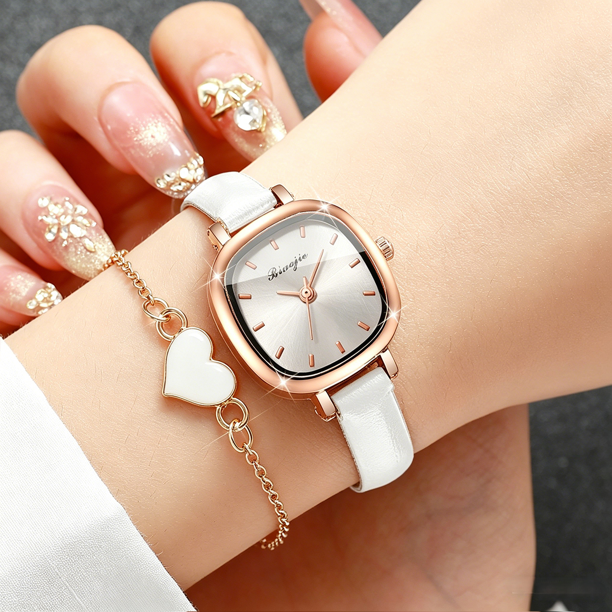 5PCS Fashion Square Women Quar - Jewelry Box Watches Bracelets のレビューと価格