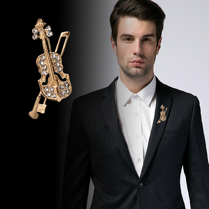 Crystal Violin Brooch Jewelry  - Vintage Brooch Pin のレビューと価格
