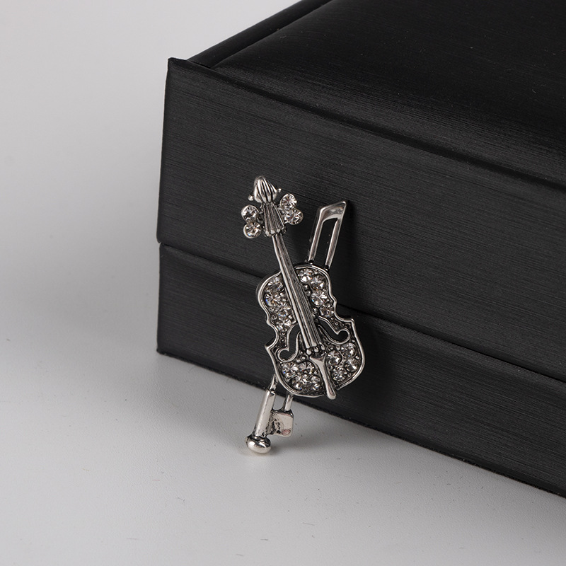 Crystal Violin Brooch Jewelry  - Vintage Brooch Pin のレビューと価格