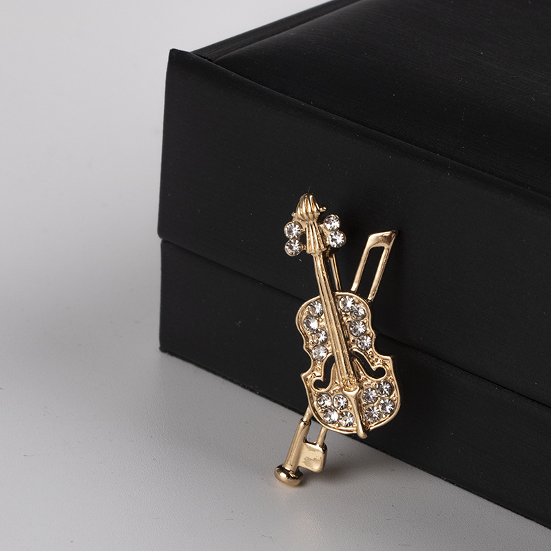Crystal Violin Brooch Jewelry  - Vintage Brooch Pin のレビューと価格