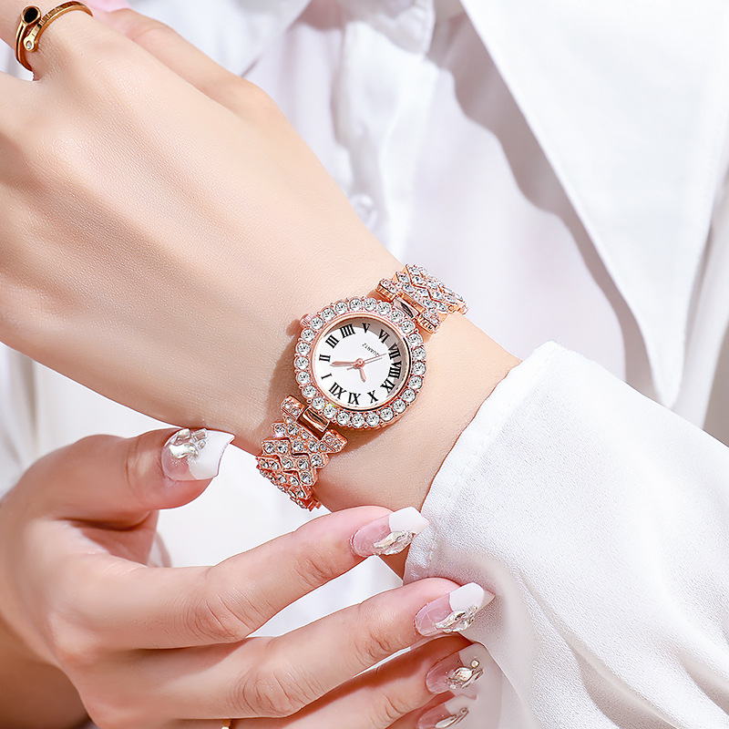5PCS Luxury Rhinestone Women's - Jewelry Box Watches Bracelets のレビューと価格