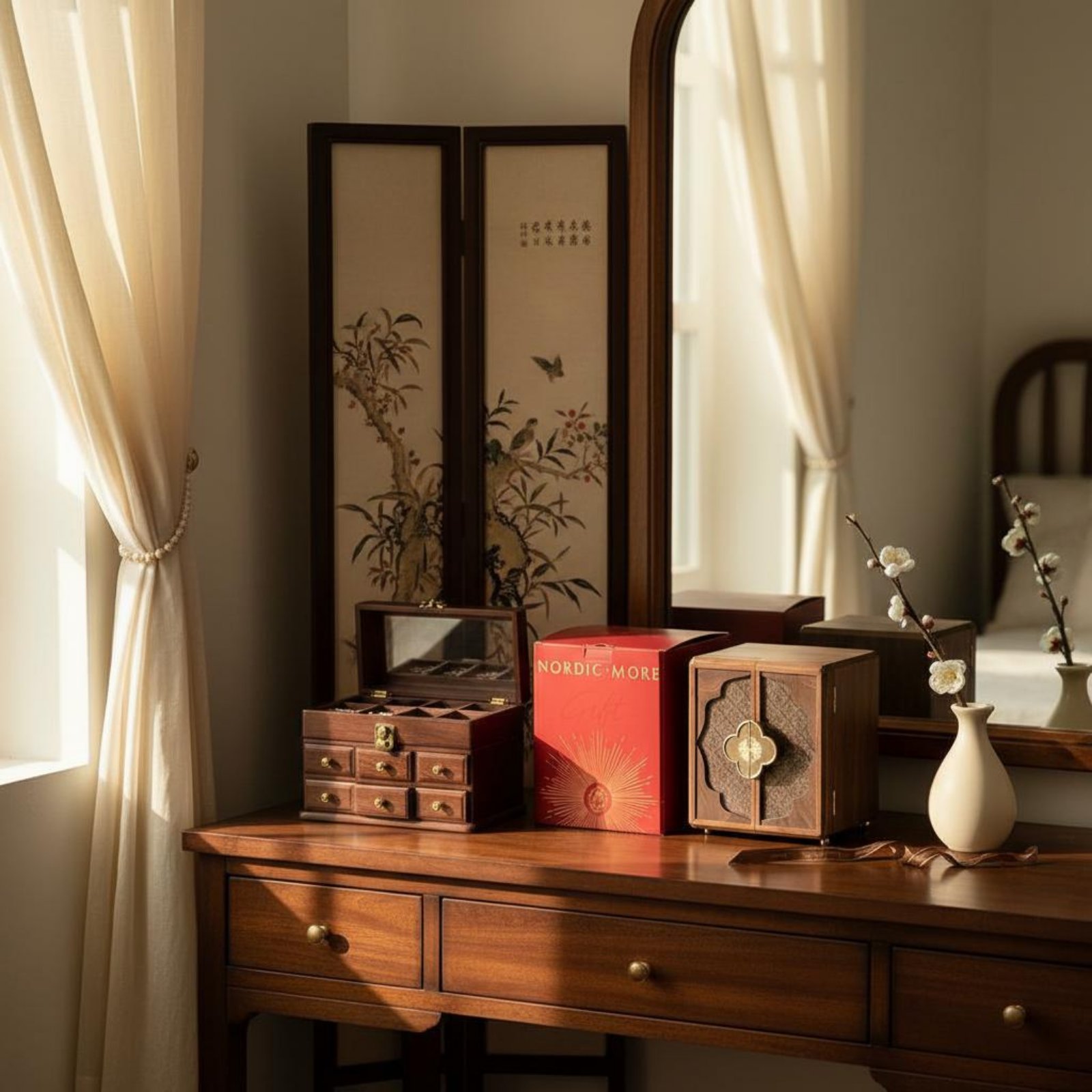 Wooden Jewelry Box New Chinese - The Jewelry & Watches のレビューと価格