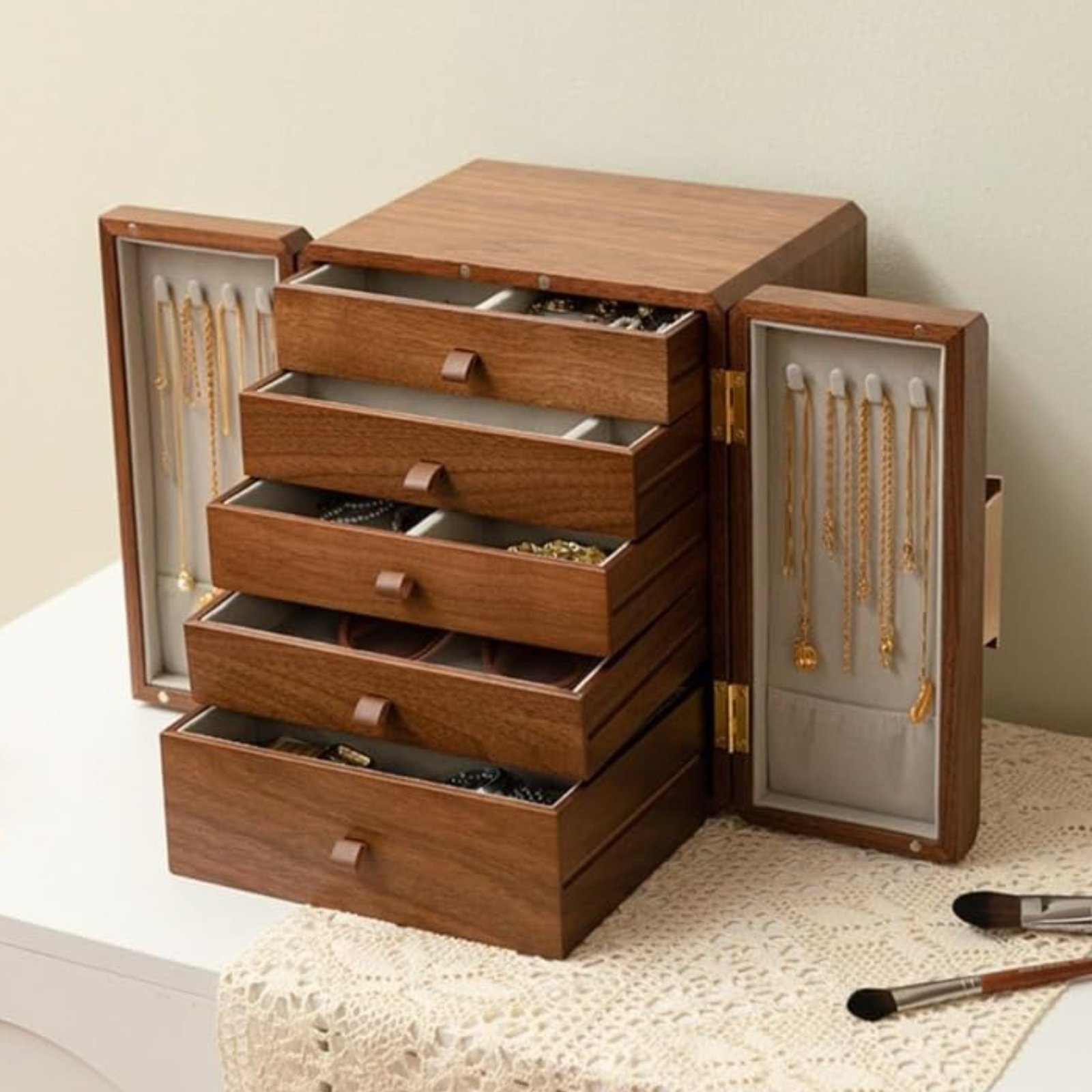 Wooden Jewelry Box New Chinese - The Jewelry & Watches のレビューと価格