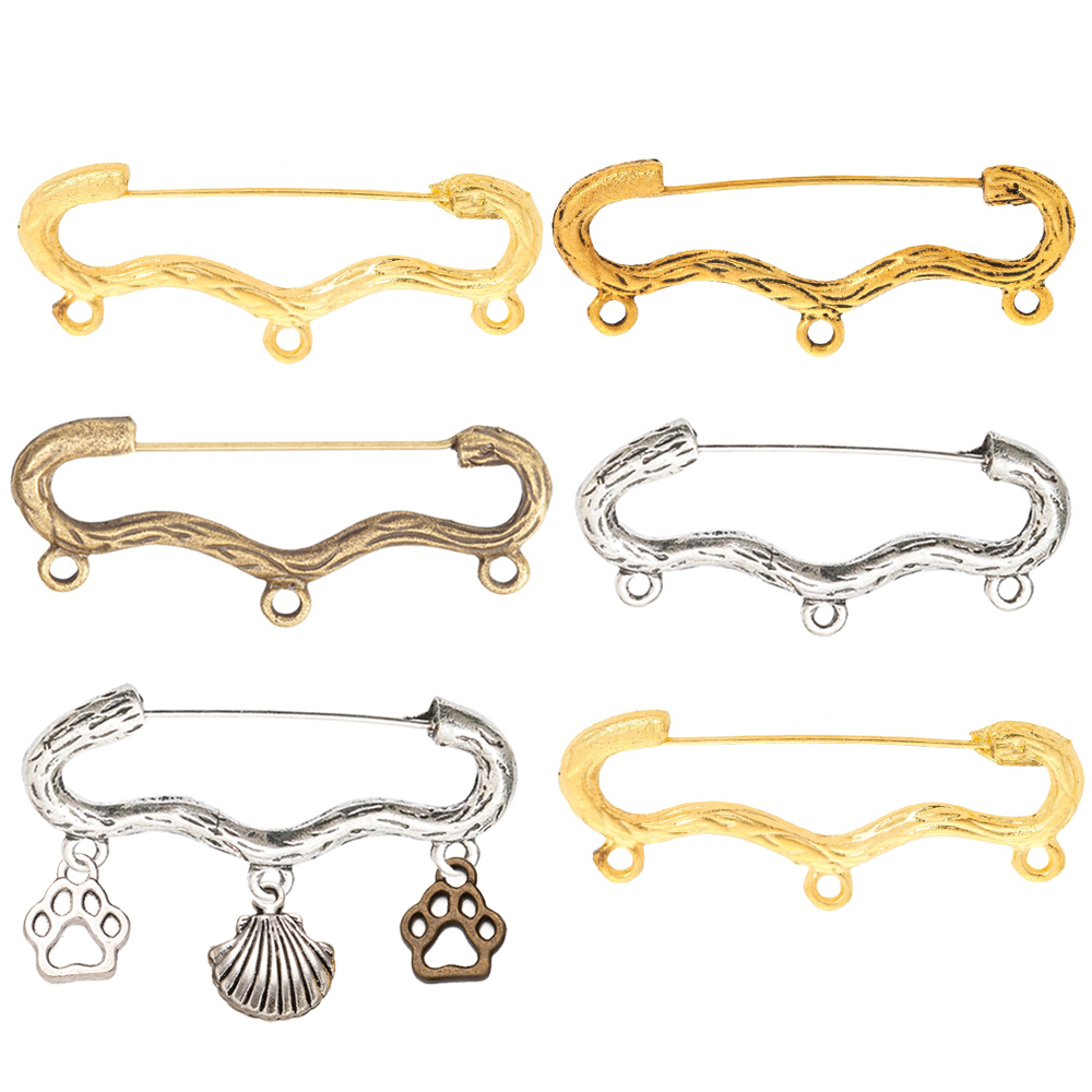 10pcs/LoT Vintage Wave Shape B - Vintage Brooch Pin のレビューと価格