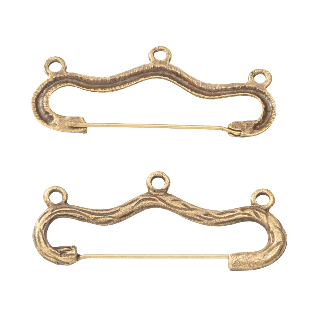 10pcs/LoT Vintage Wave Shape B - Vintage Brooch Pin のレビューと価格