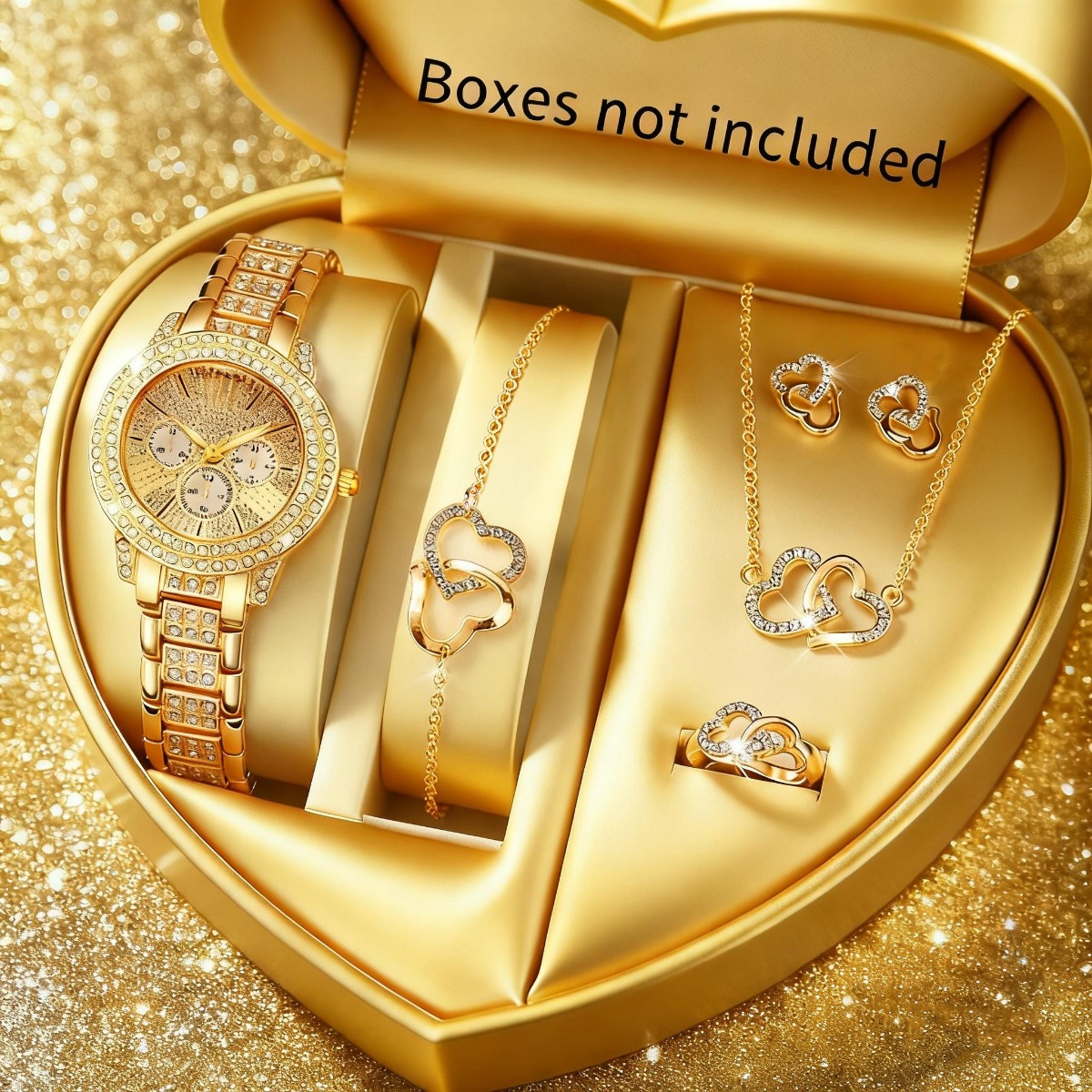 6PCS Luxury Rhinestone Women W - Jewelry Box Watches Bracelets のレビューと価格
