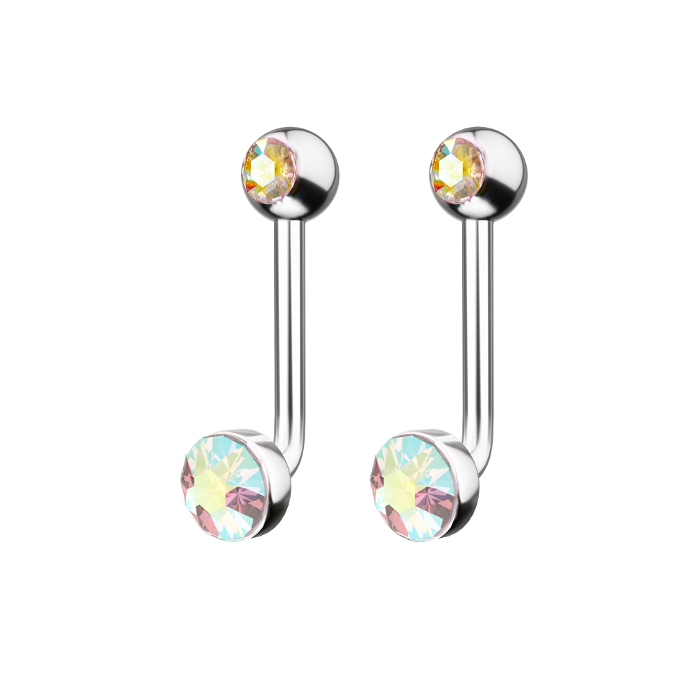 1PC F136 Titanium 14G CZ Gem P - Christina Jewelry & Watches Marguerite Ørestik Forgyldt Sølv のレビューと価格
