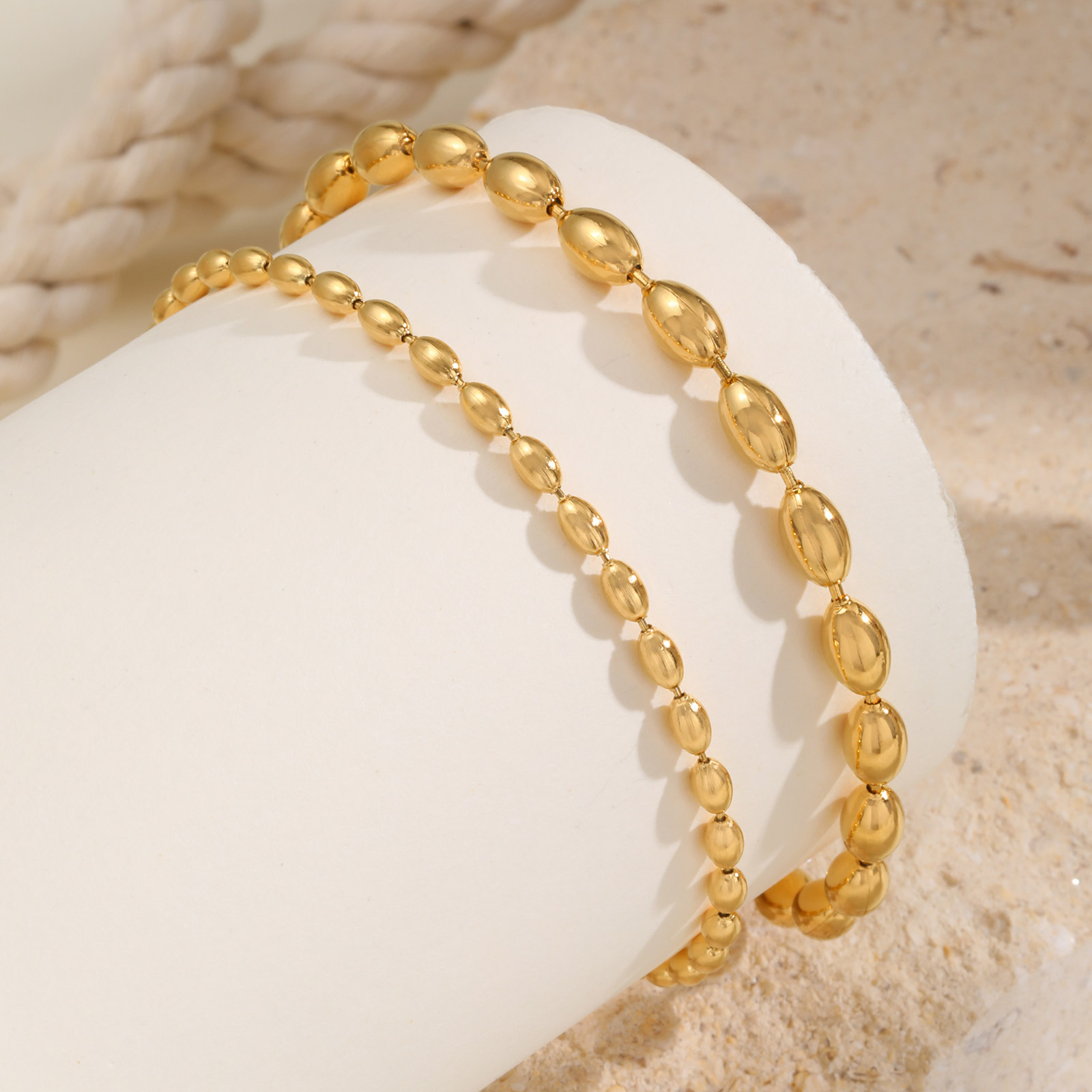 Stainless Steel Rugby Bead Cha - Jc Jewelry & Watches Photos のレビューと価格