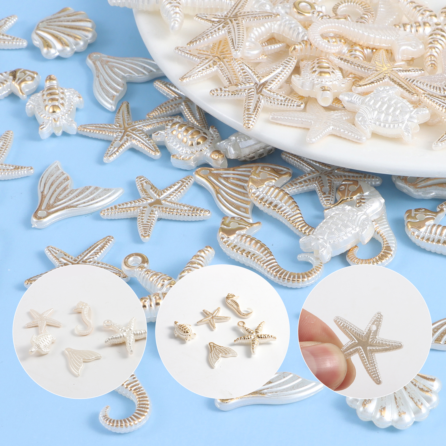 30 pieces of ocean series rand - Pearl Stud Earrings のレビューと価格