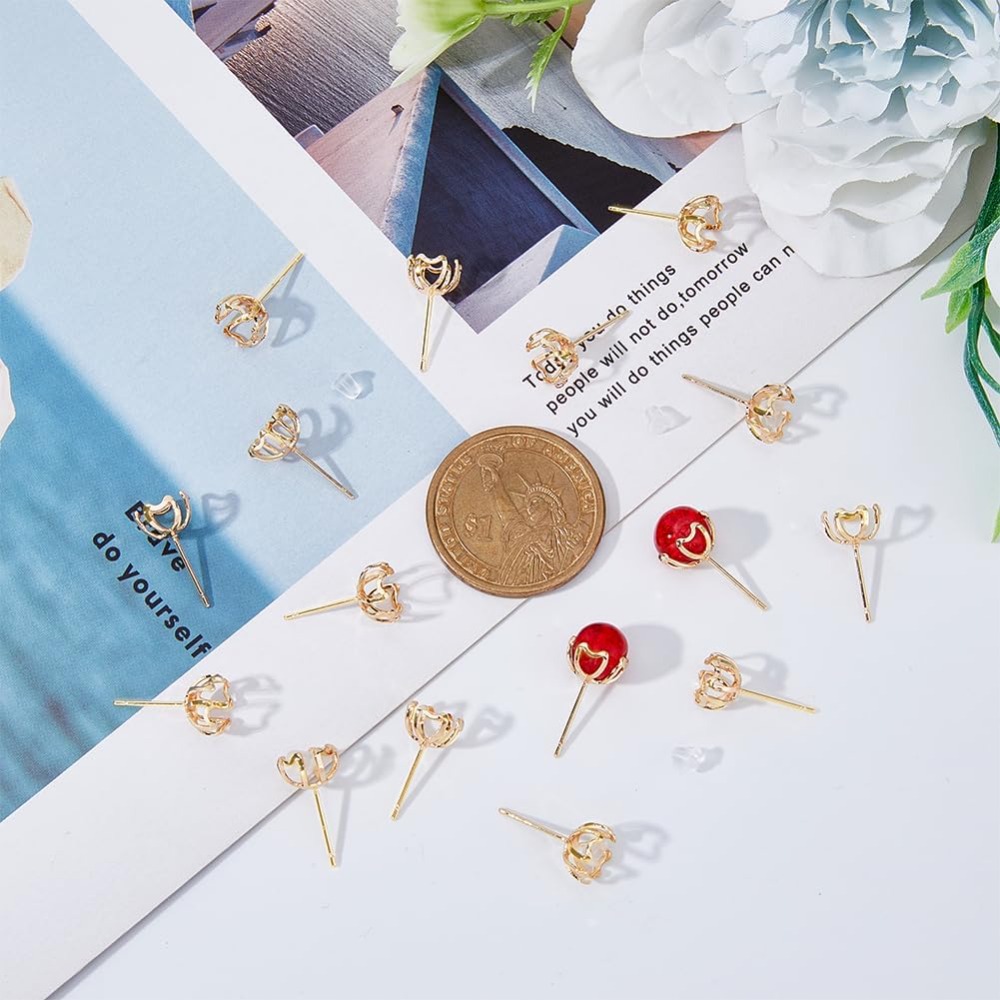 30Pcs Earring Mounting 4-Heart - Pearl Stud Earrings のレビューと価格