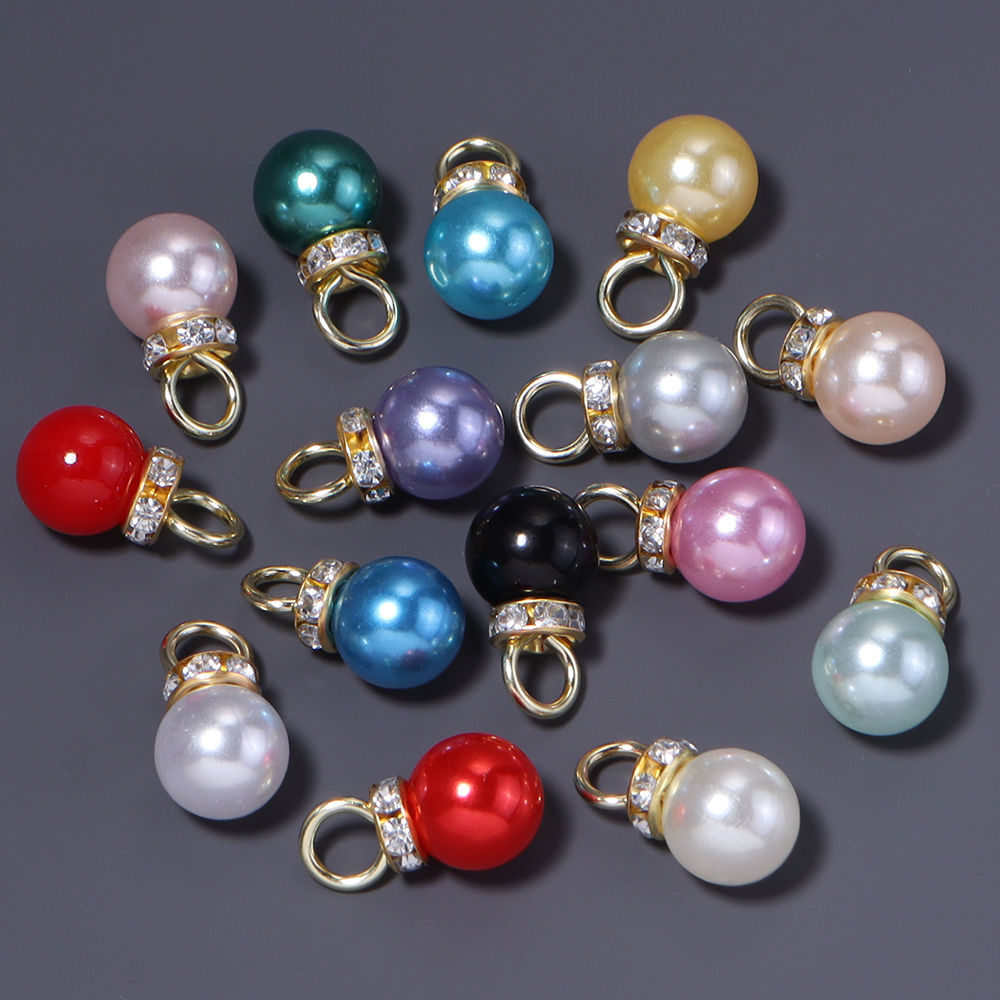 30pcs Inlaid Rhinestone Imitat - Pearl Stud Earrings のレビューと価格