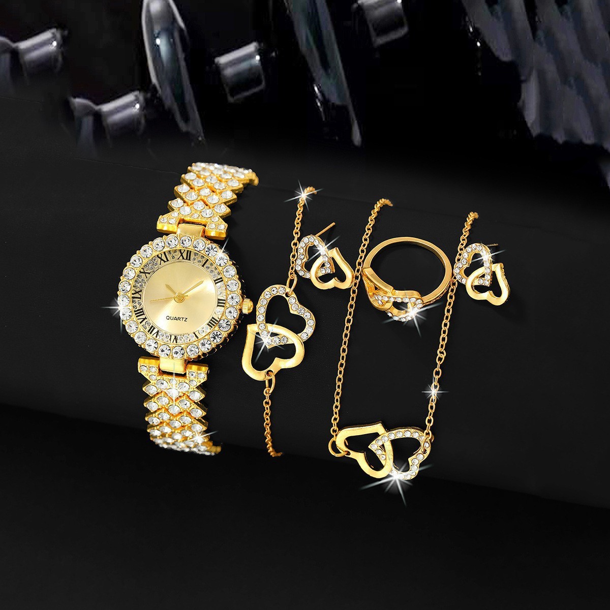 6PCS/Set Women's Watch Fashion - Jewelry Box Watches Bracelets のレビューと価格