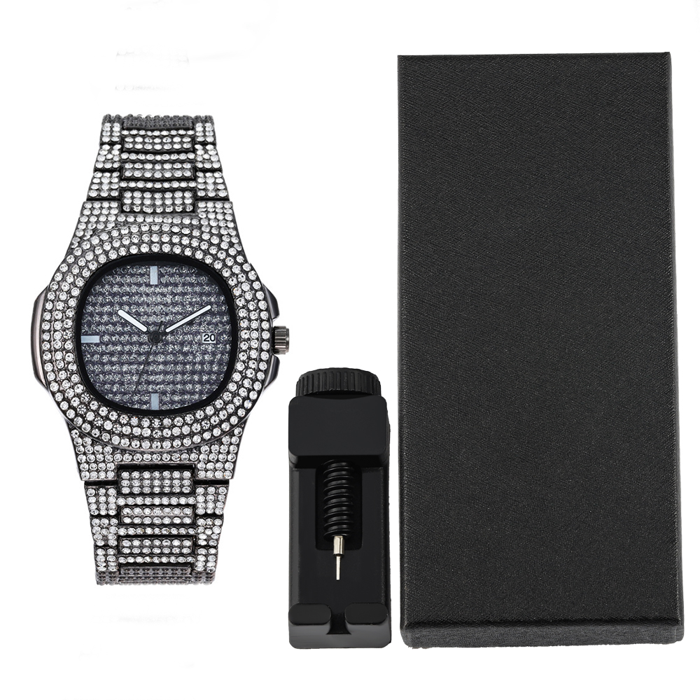 1pc Men Women Quartz Watch Ice - Jewelry Box Watches Bracelets のレビューと価格