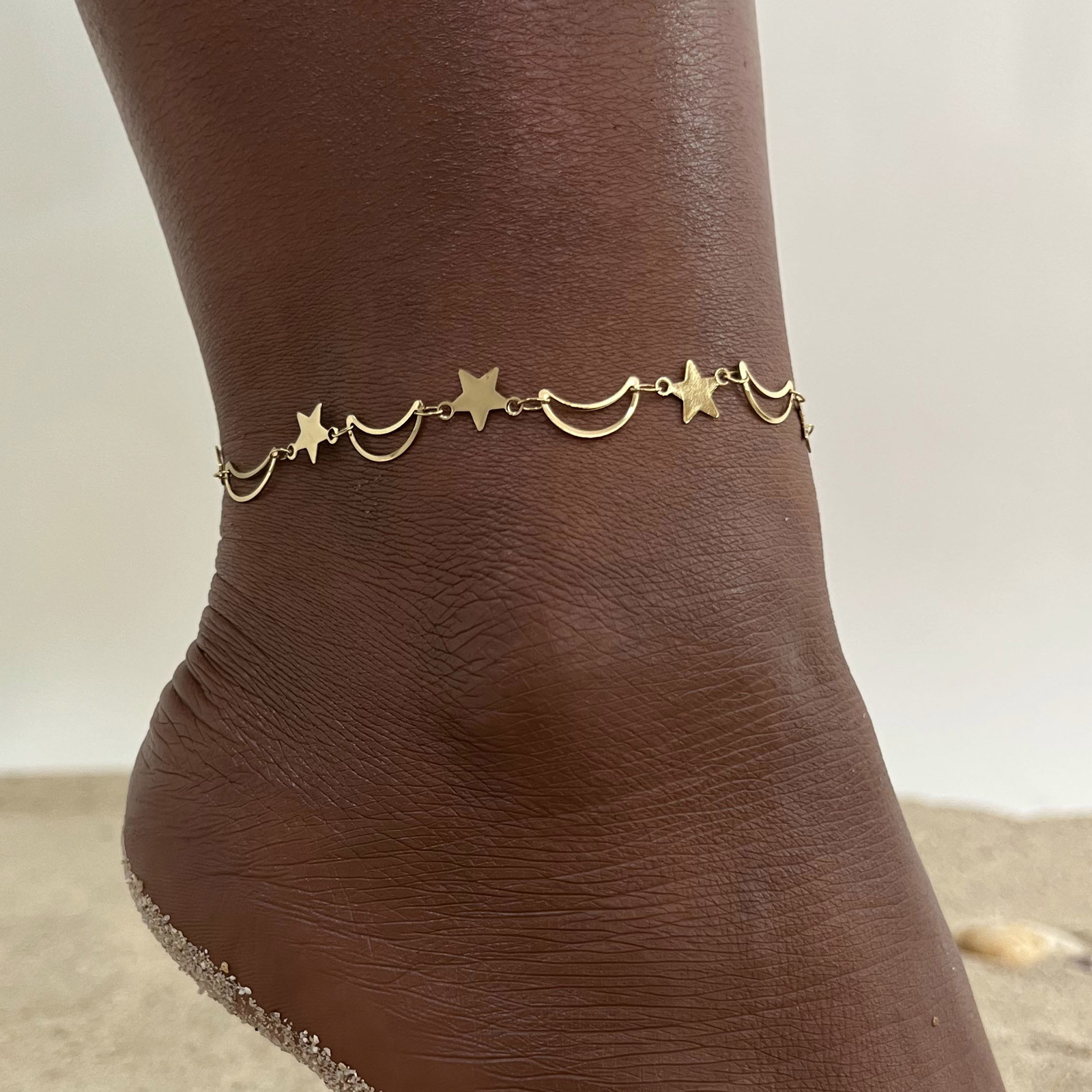 Dainty Hollow Star Moon Anklet - Jc Jewelry & Watches Photos のレビューと価格