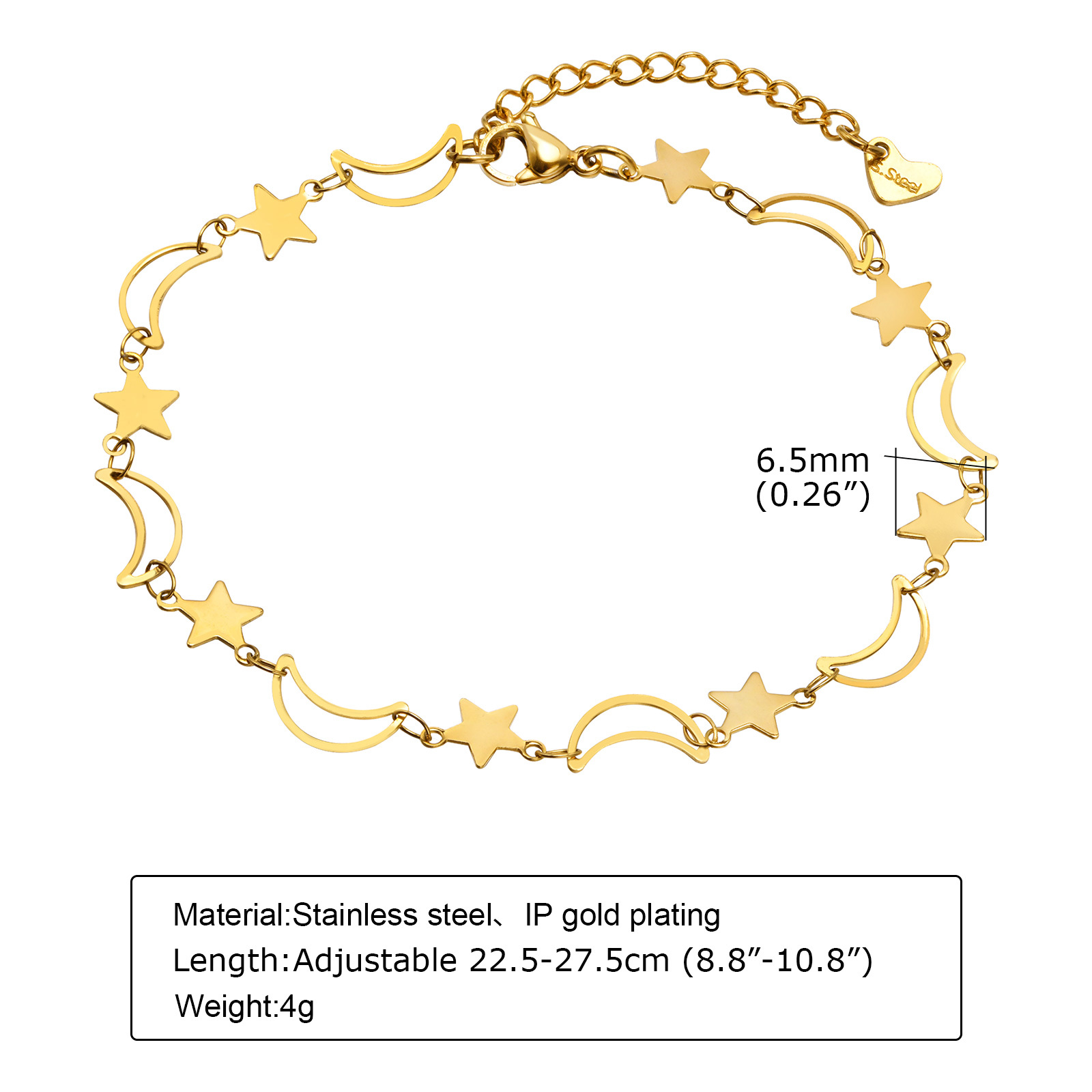 Dainty Hollow Star Moon Anklet - Jc Jewelry & Watches Photos のレビューと価格