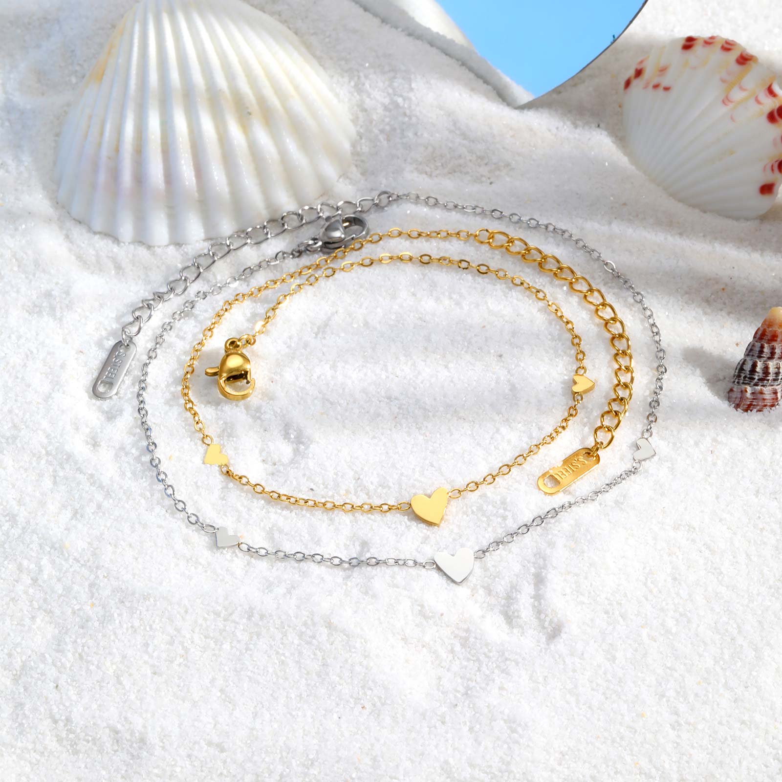 Stainless Steel Heart Anklets  - Jc Jewelry & Watches Photos のレビューと価格