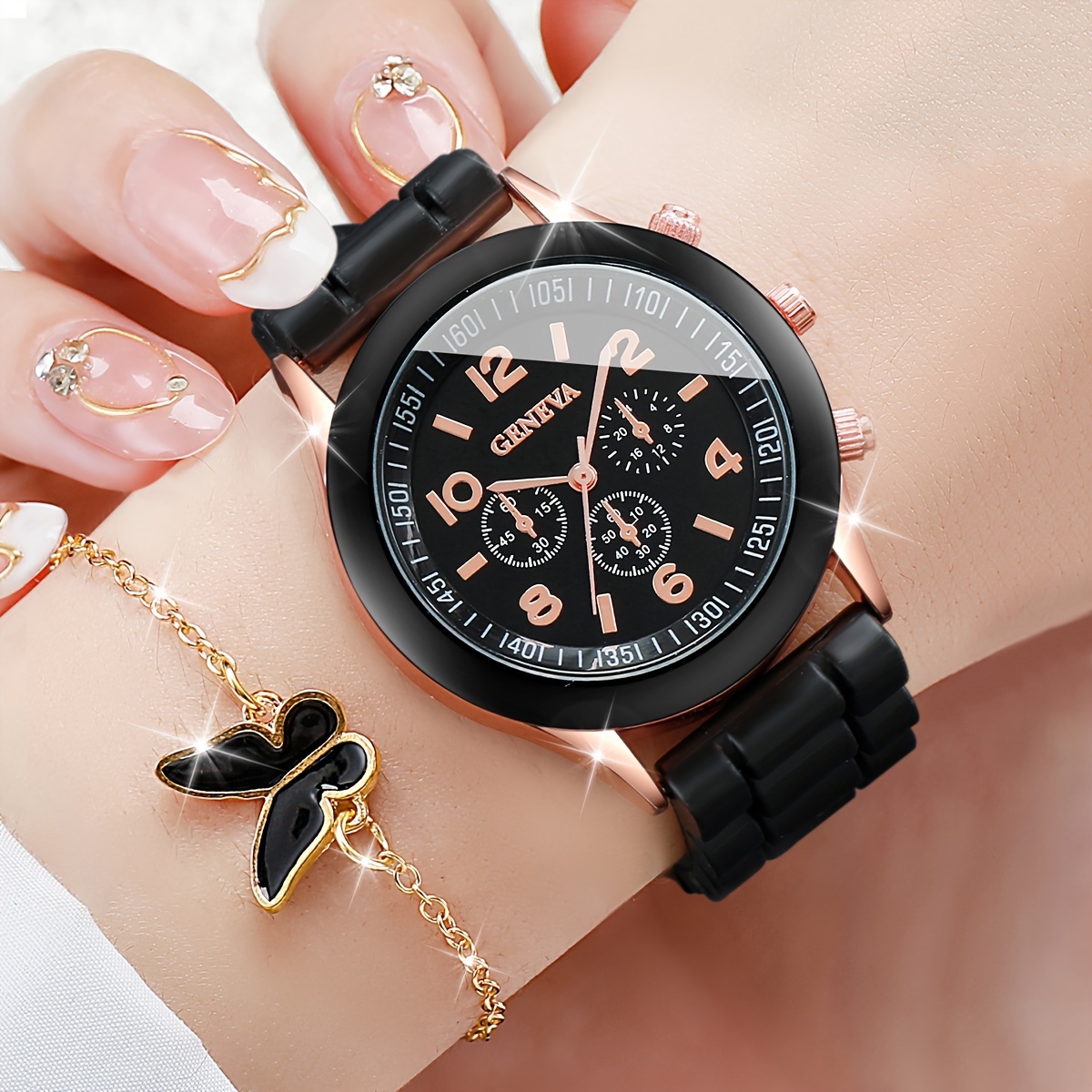 6PCS/Set Women's Watch Casual  - Jewelry Box Watches Bracelets のレビューと価格