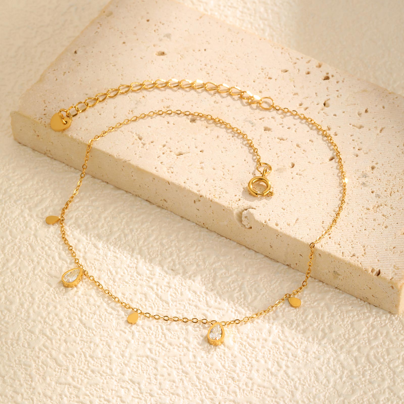 Dainty Water Drop Zircon Ankle - Jc Jewelry & Watches Photos のレビューと価格