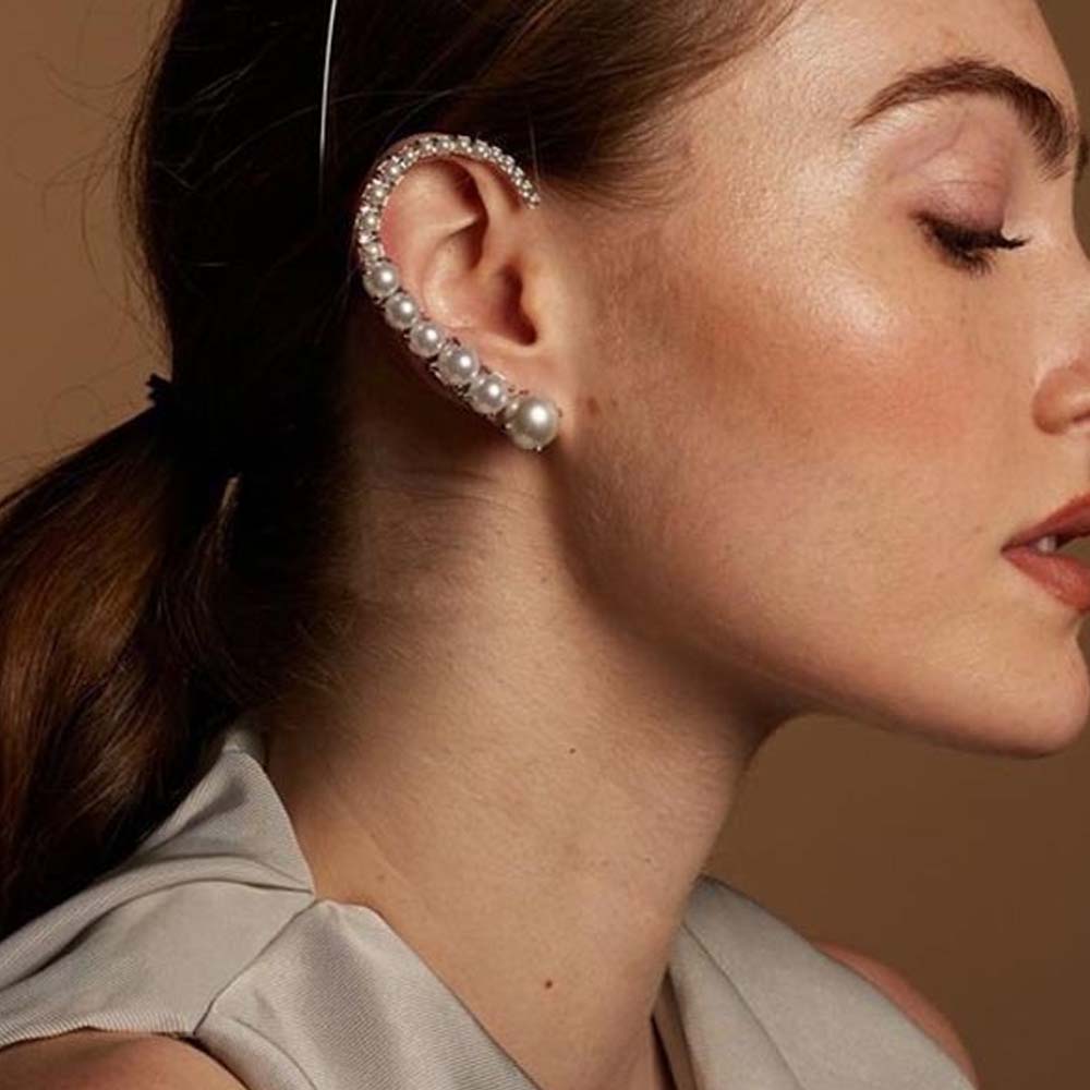 Stonefans Pearl Ear Clips With - Pearl Stud Earrings のレビューと価格