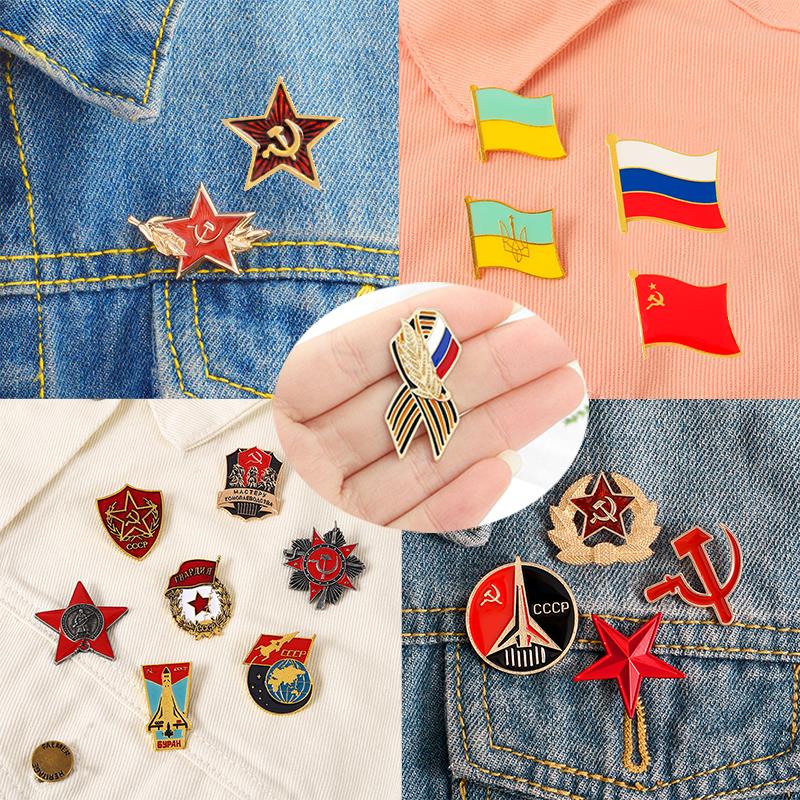 Russian Flag Brooch Ribbon Sig - Vintage Brooch Pin のレビューと価格