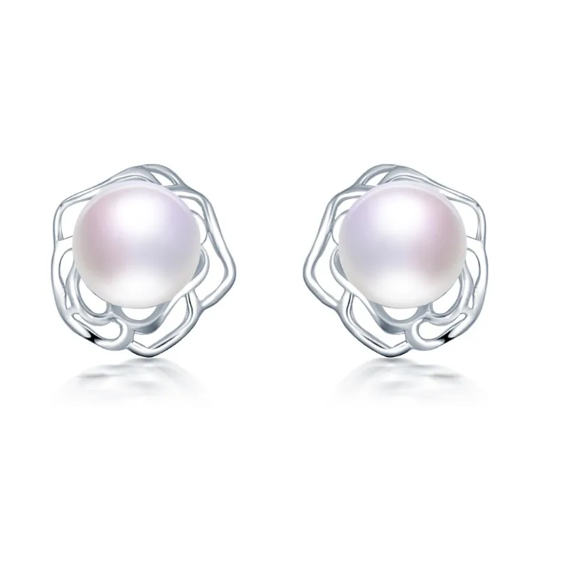 Dainashi Peony Flower Retro St - Pearl Stud Earrings のレビューと価格