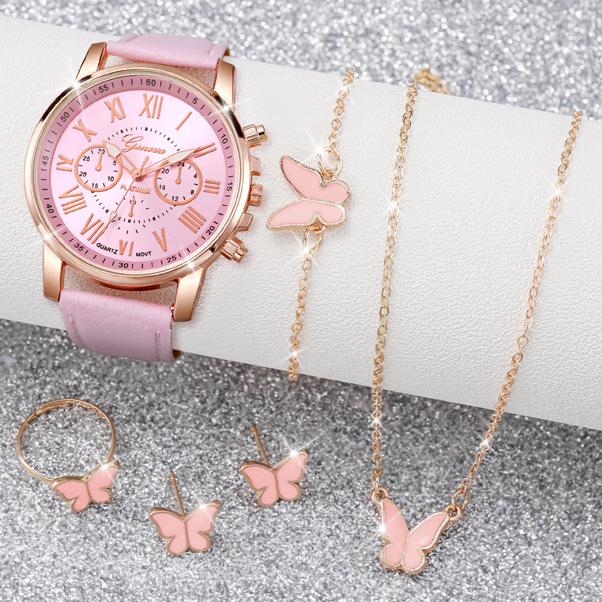 6PCS/Set Fashion Women Watches - Jewelry Box Watches Bracelets のレビューと価格