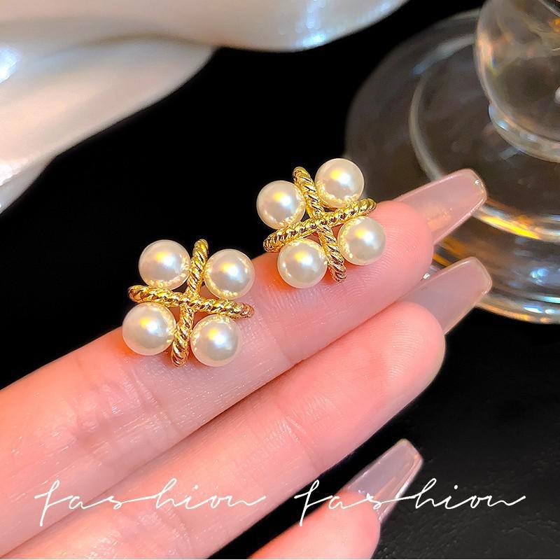 925 Silver Needle Korean Fashi - Pearl Stud Earrings のレビューと価格