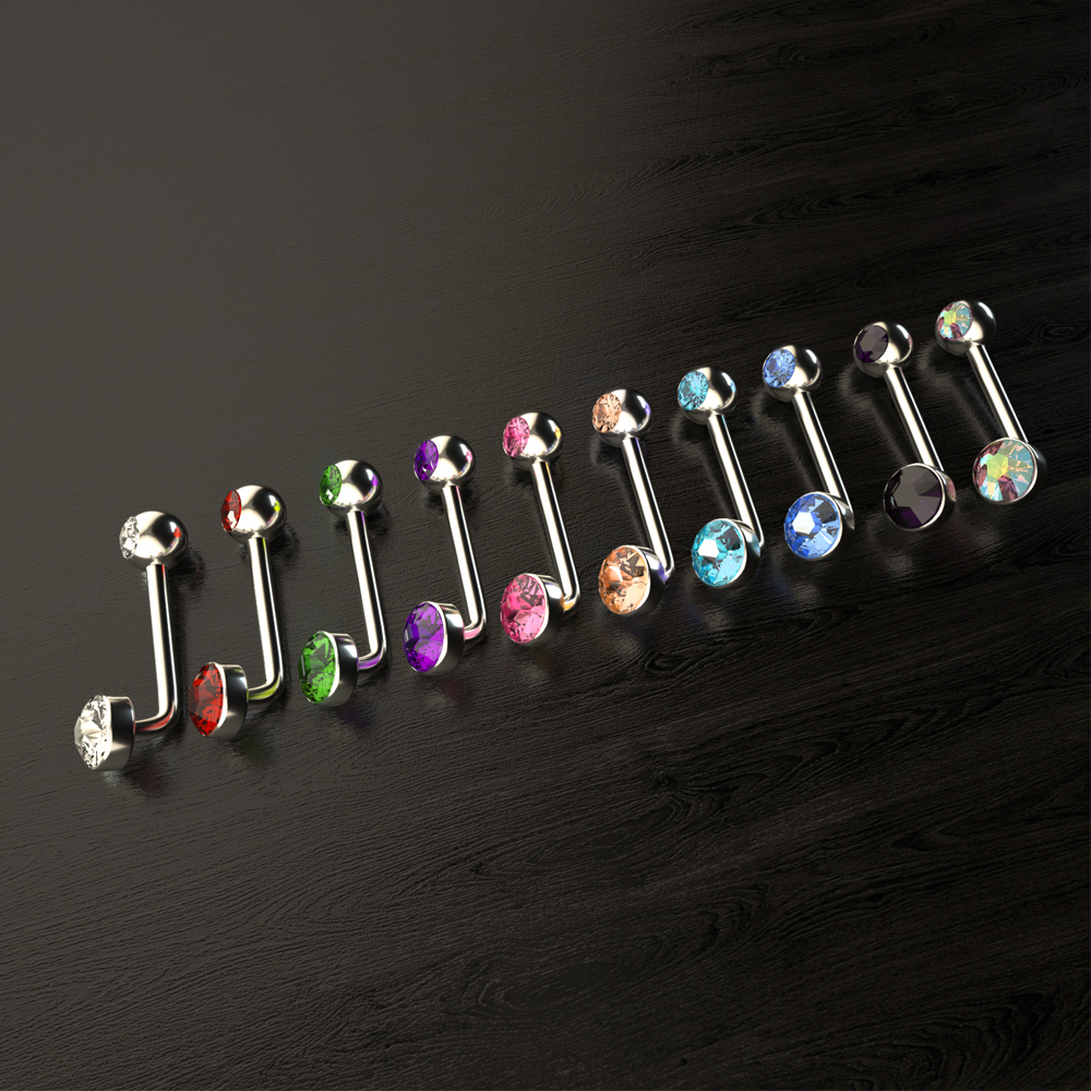 1PC G23 Titanium Crystal Gem C - Christina Jewelry & Watches Marguerite Ørestik Forgyldt Sølv のレビューと価格