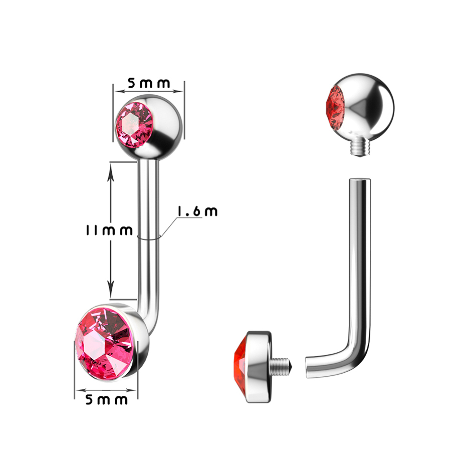 1PC G23 Titanium Crystal Gem C - Christina Jewelry & Watches Marguerite Ørestik Forgyldt Sølv のレビューと価格