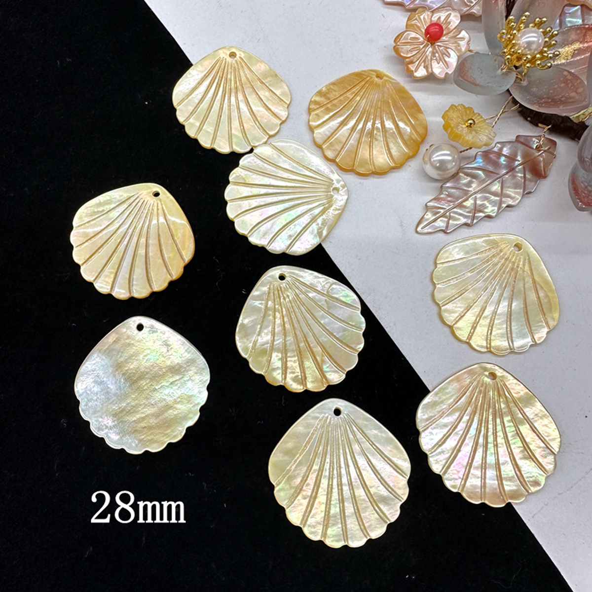 5Pcs Shell Beads With Hole Nat - Pearl Stud Earrings のレビューと価格