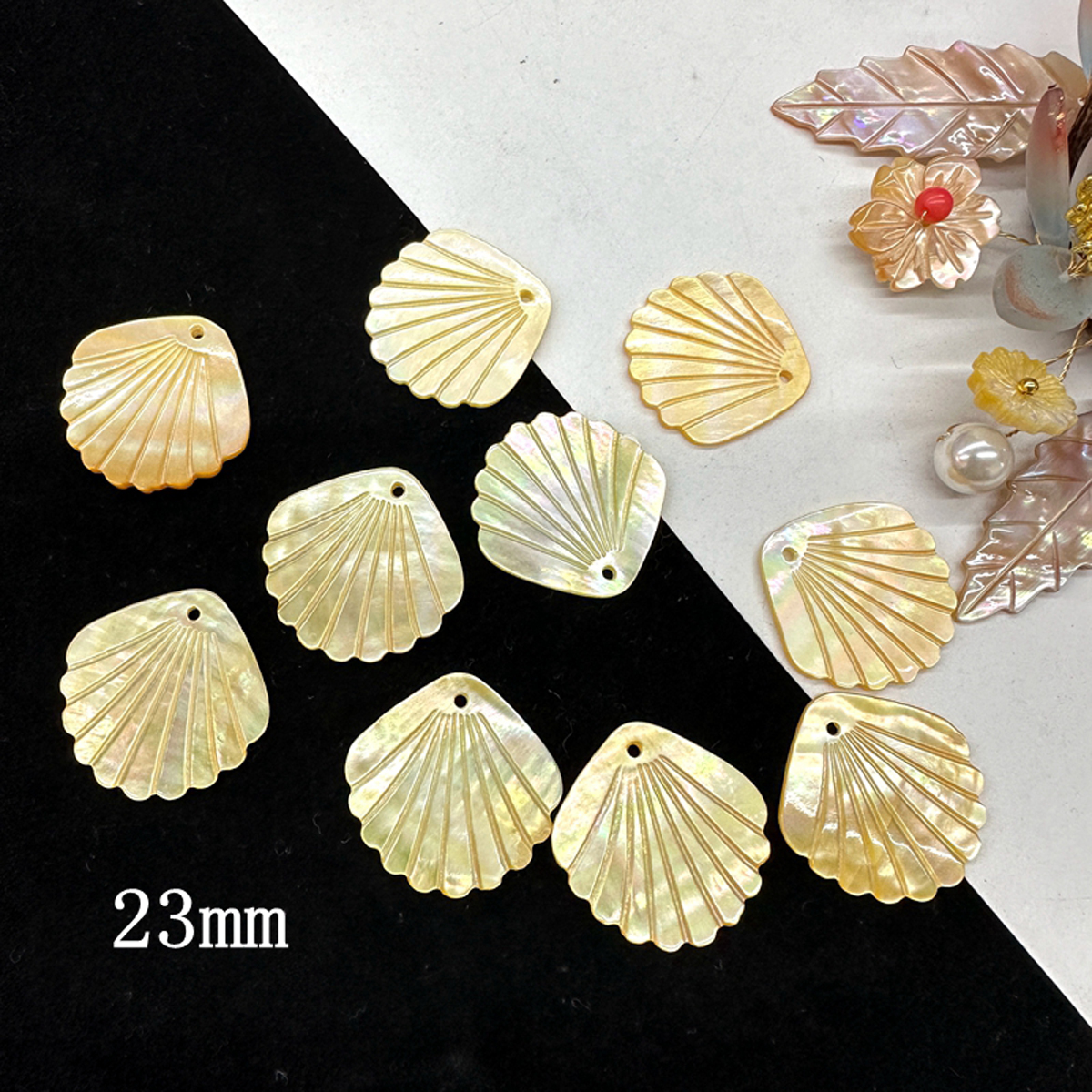 5Pcs Shell Beads With Hole Nat - Pearl Stud Earrings のレビューと価格