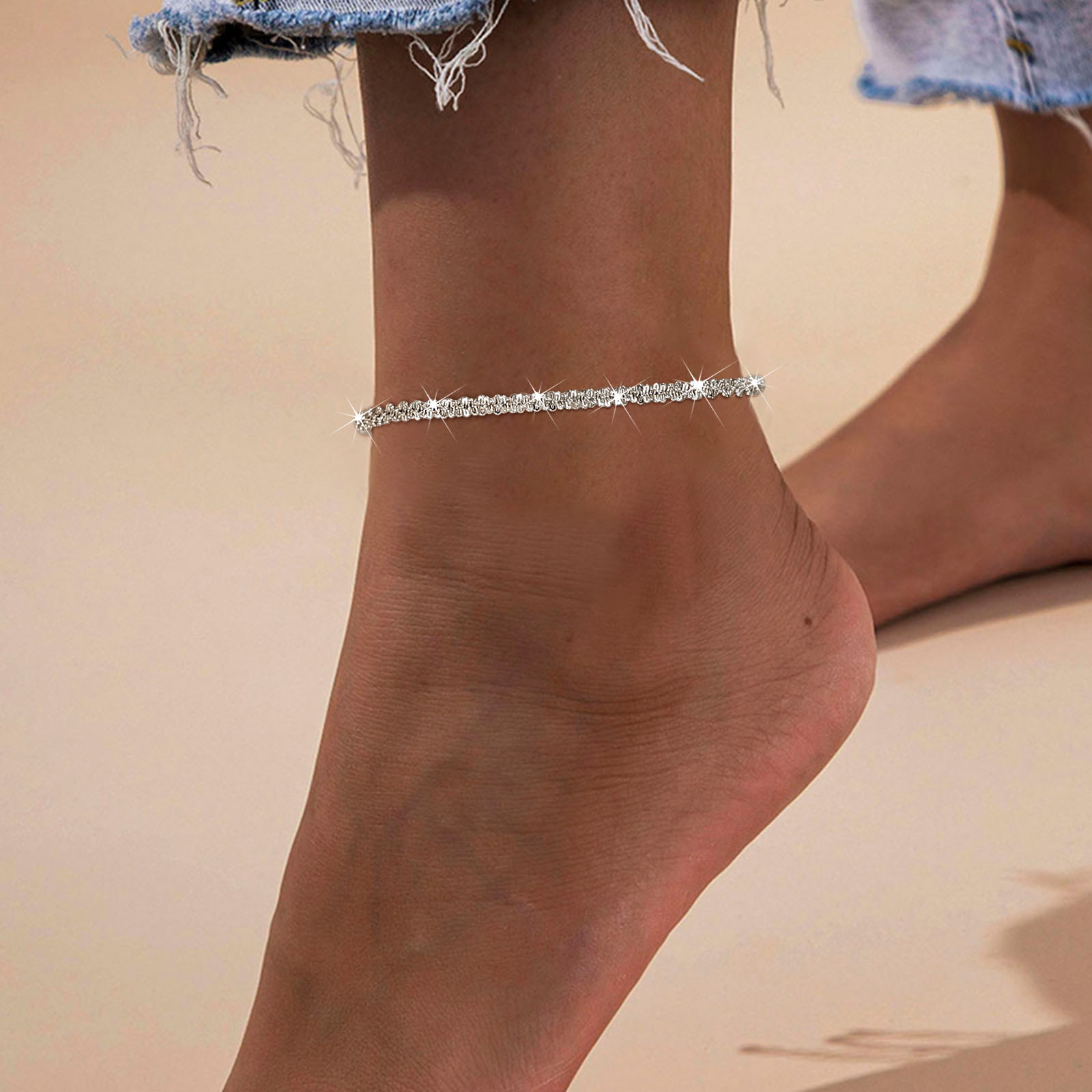 Sparkling gold anklet bracelet - Jc Jewelry & Watches Photos のレビューと価格